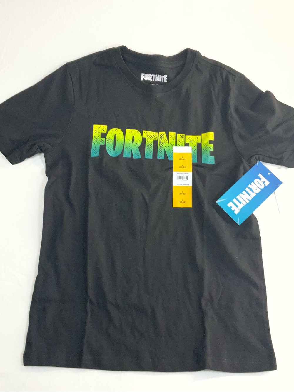 Fortnite Boys' Black Short Sleeve Logo Tee - Yellow/Green. New with Tag, Size L